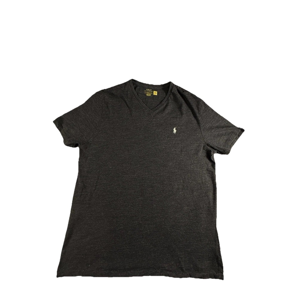Polo Ralph Lauren  Jersey V-Neck  T-shirt Men's XL Charcoal With White Pony‎